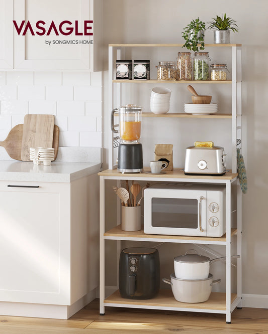 Tall Utility & Microwave Oven Stand with Storage Shelves