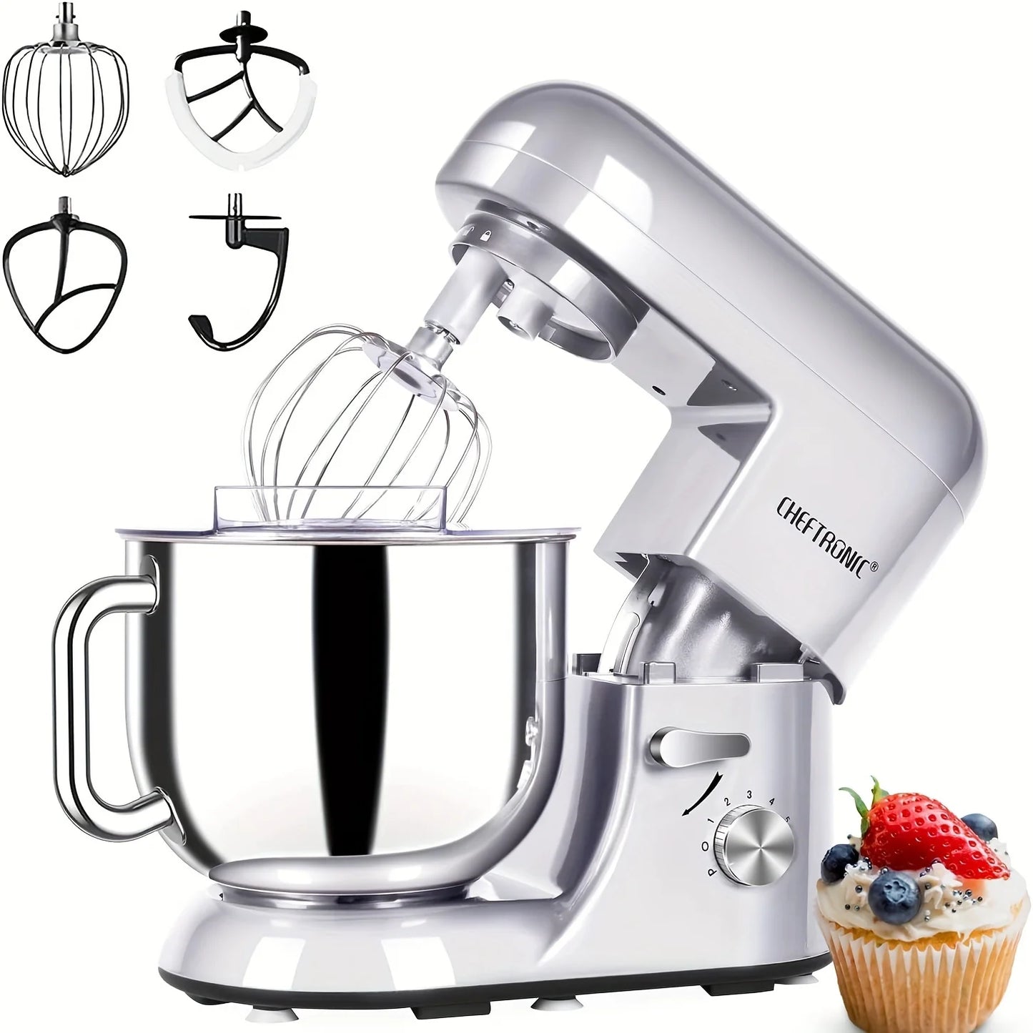 6 Speed Stand Mixer, 7 Quart, Stainless Steel Mixing Bowl