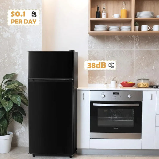 Mini Fridge with Freezer, Small Refrigerator with 2 Doors