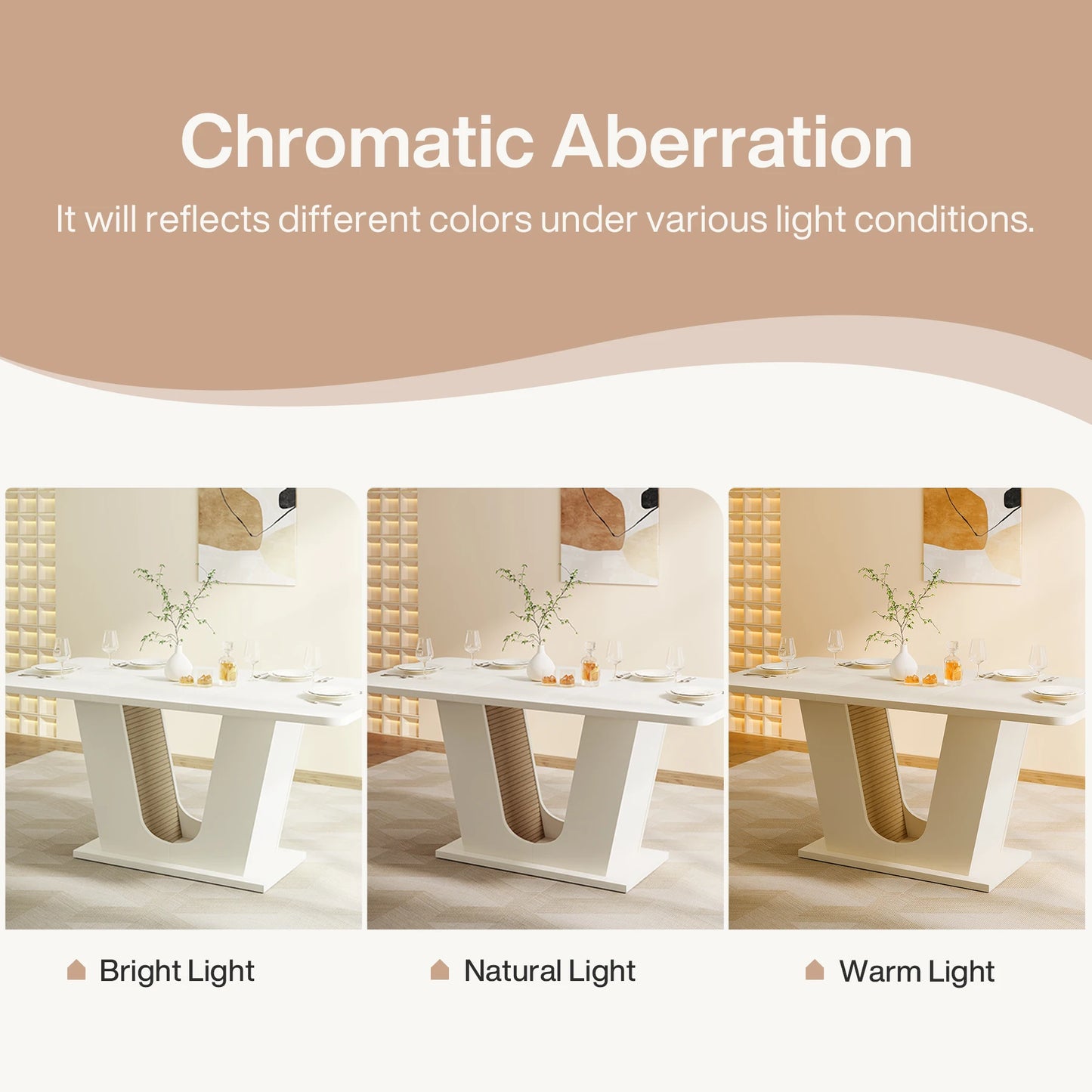 Dining Table for 4-6 , 55-Inch Rectangular Kitchen/Dining Table