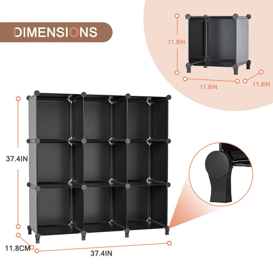 9 Cube Stackable Closet Organizer