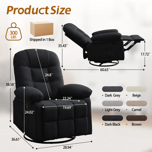 Manual Swivel Rocker Recliner Comfort Chair