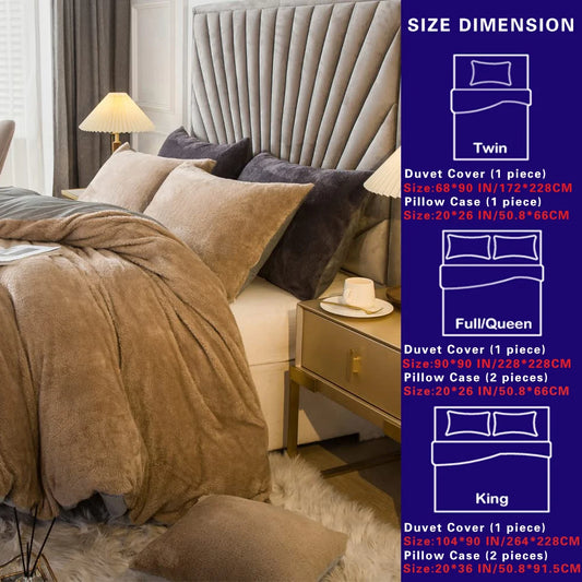 2/3pcs Velvet Shaggy Duvet Cover Set Ultra Soft Fluffy
