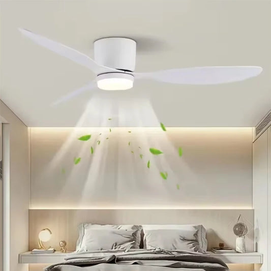 42/52 Inch Ceiling Fans Lights Led 3 Color 6 Speeds