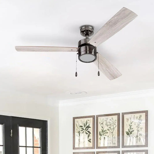 52 Inch Ceiling Fan, LED Light, Reversible Motor Quiet