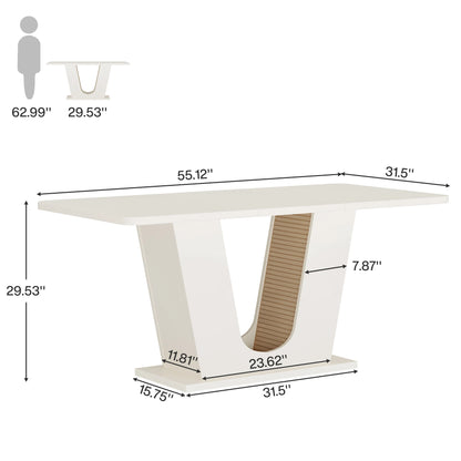 Dining Table for 4-6 , 55-Inch Rectangular Kitchen/Dining Table