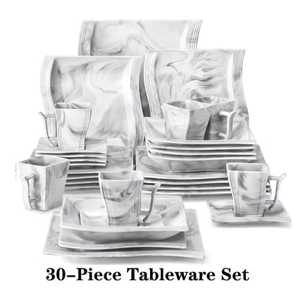 Marble Porcelain Dinnerware Set with 12*Dinner Plate