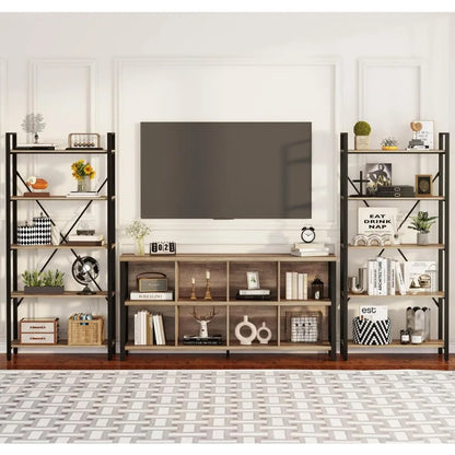 62 Inch High quality 8 Cube Storage Organizer, Rustic Wood