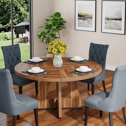 Round Wooden Dining Table for 4 persons