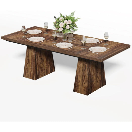 Dining Table for 6, Rectangle Table with Heavy Duty Legs