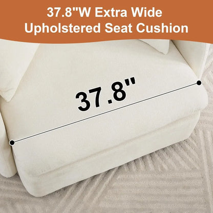 "37.8" Oversized Swivel Chair - Extra Wide Barrel Design Deep Seat