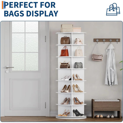 7 Tier Rotating Shoe Rack Tower, Organizer, 360° Revolving Vertical