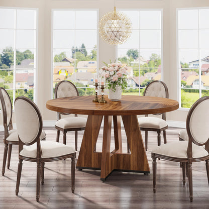 Round Wooden Dining Table for 4 persons