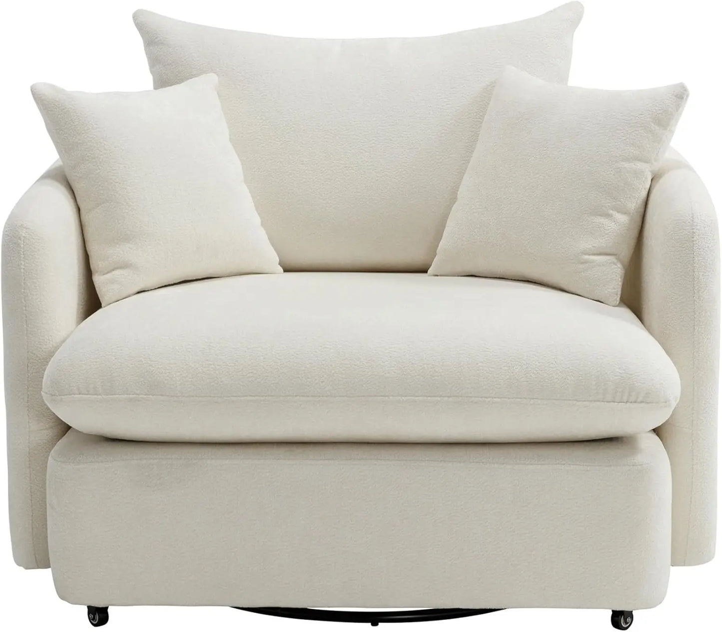 "37.8" Oversized Swivel Chair - Extra Wide Barrel Design Deep Seat