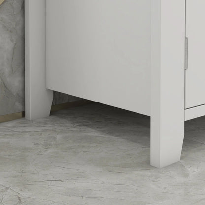 Vanity Cabinet and Pedestal Sink, Storage with adjustable shelf
