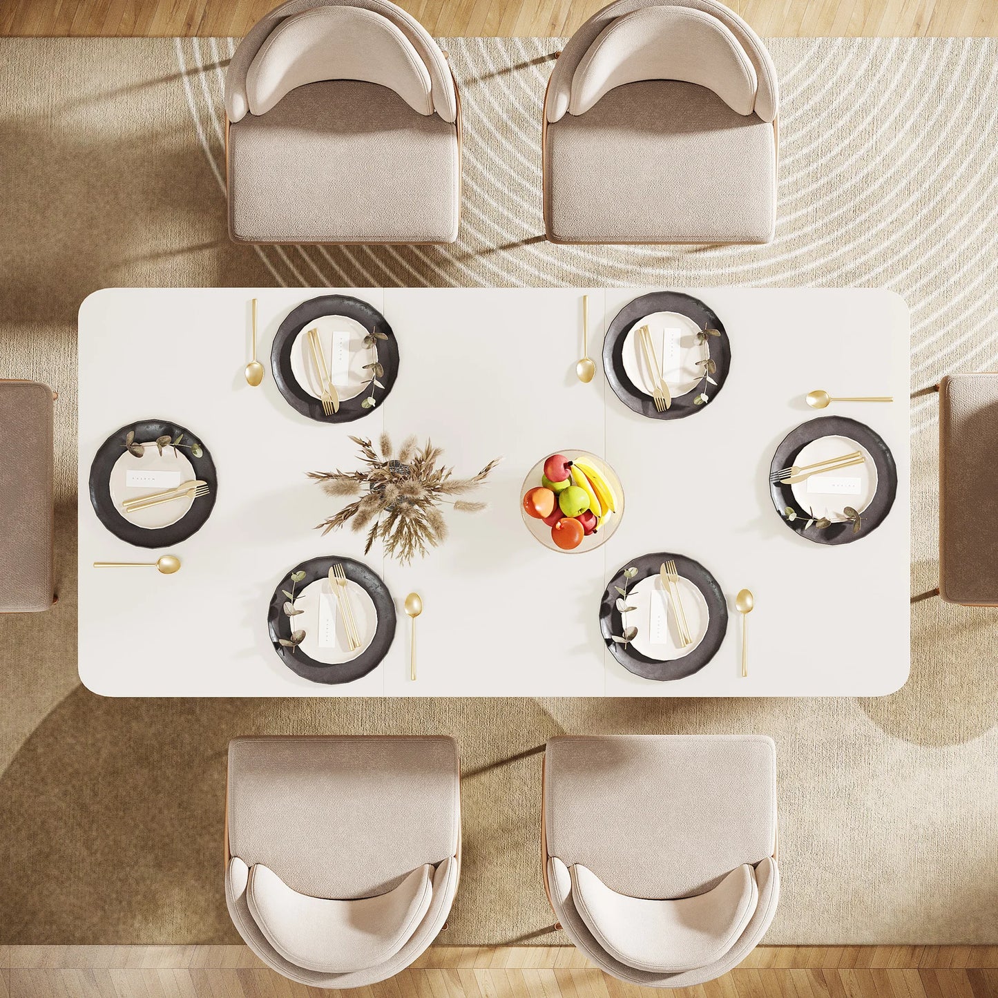 Dining Table for 4-6 , 55-Inch Rectangular Kitchen/Dining Table