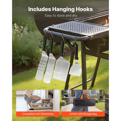 28PCS Griddle Accessories Kit Flat Top Grill Spatula BBQ Tools Stainless Steel