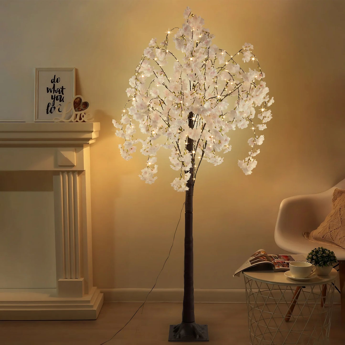 Cherry Blossom Tree, 450 LED Lights, 6ft Lighted Tree