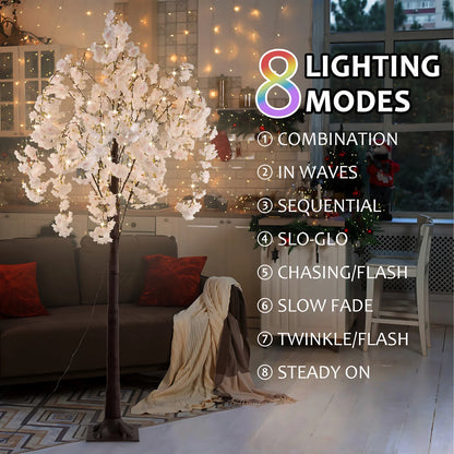 Cherry Blossom Tree, 450 LED Lights, 6ft Lighted Tree