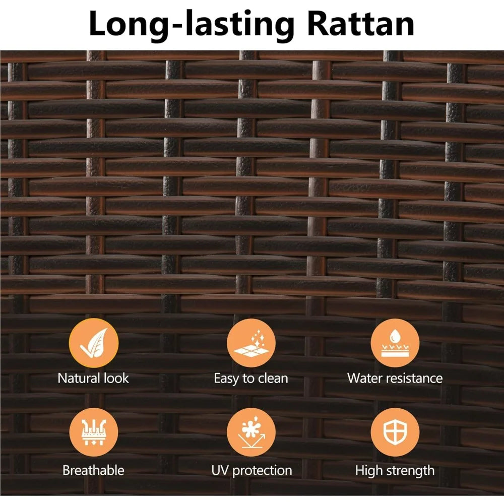 Outdoor Patio Dining Set for 4 with Wood Top/Metal Frame