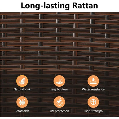 Outdoor Patio Dining Set for 4 with Wood Top/Metal Frame