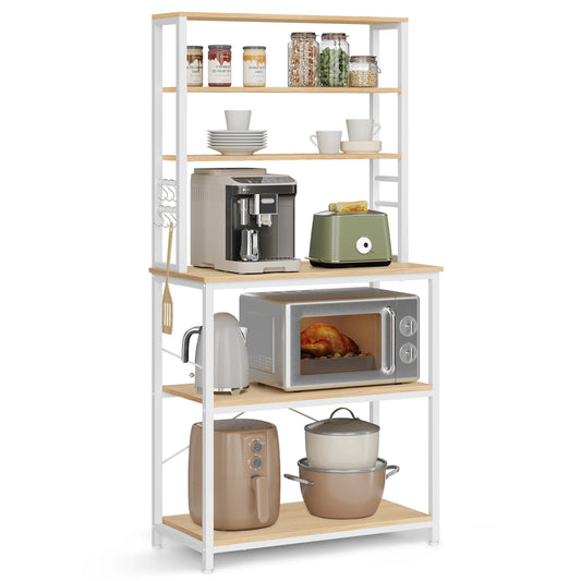 Tall Utility & Microwave Oven Stand with Storage Shelves