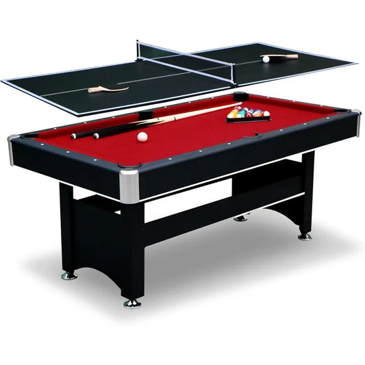 6 Ft Pool Table, with Ping Pong Multi Game Combo