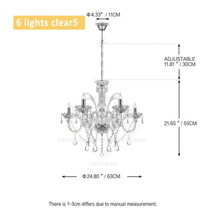 4/6/8/10/15 arms Crystal Chandelier Pendant Lights