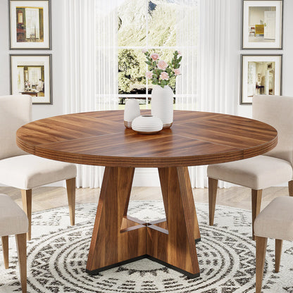 Round Wooden Dining Table for 4 persons