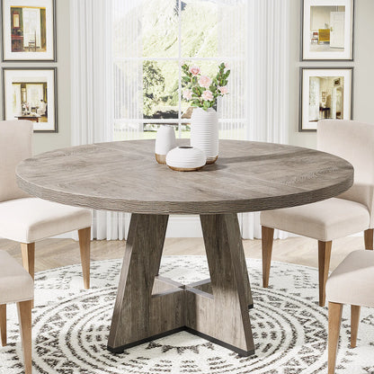 Round Wooden Dining Table for 4 persons