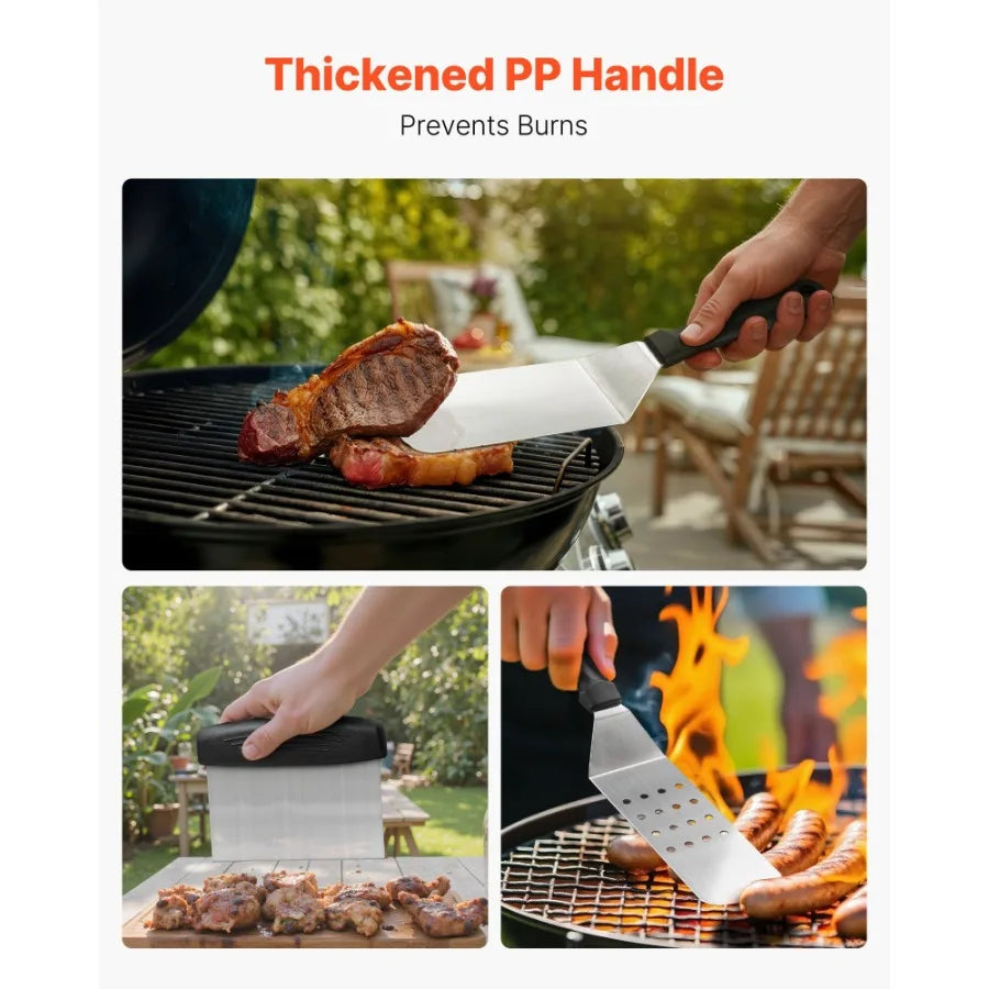 28PCS Griddle Accessories Kit Flat Top Grill Spatula BBQ Tools Stainless Steel