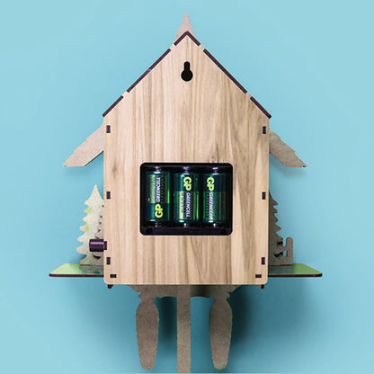 Cuckoo Clock, Wood Style Wall Mount,  Bell Swing Alarm