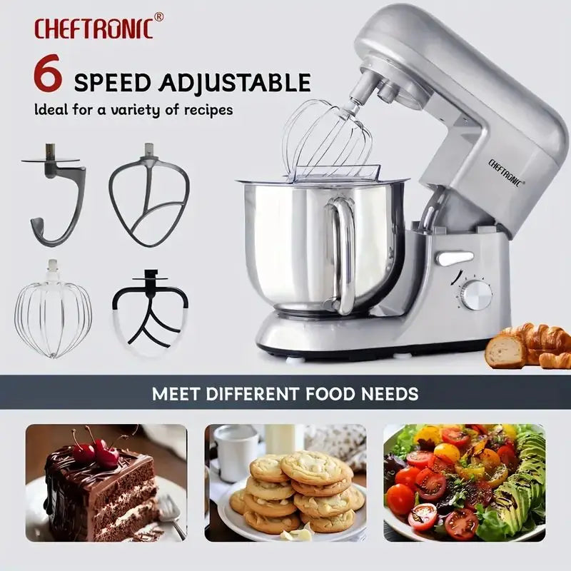 6 Speed Stand Mixer, 7 Quart, Stainless Steel Mixing Bowl