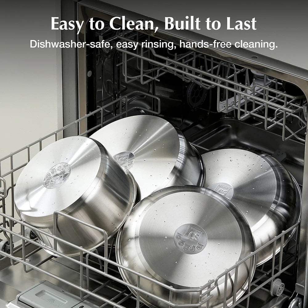 11 Piece Stainless Steel Cookware Set, Stainless Steel Pots and Pans