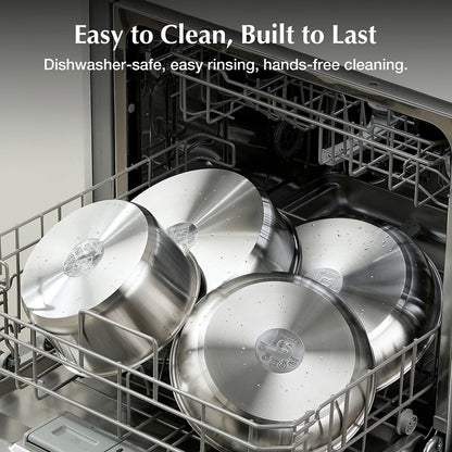 11 Piece Stainless Steel Cookware Set, Stainless Steel Pots and Pans