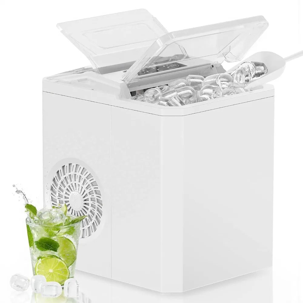 Ice Maker Machine, Auto-Cleaning with Basket and Scoop