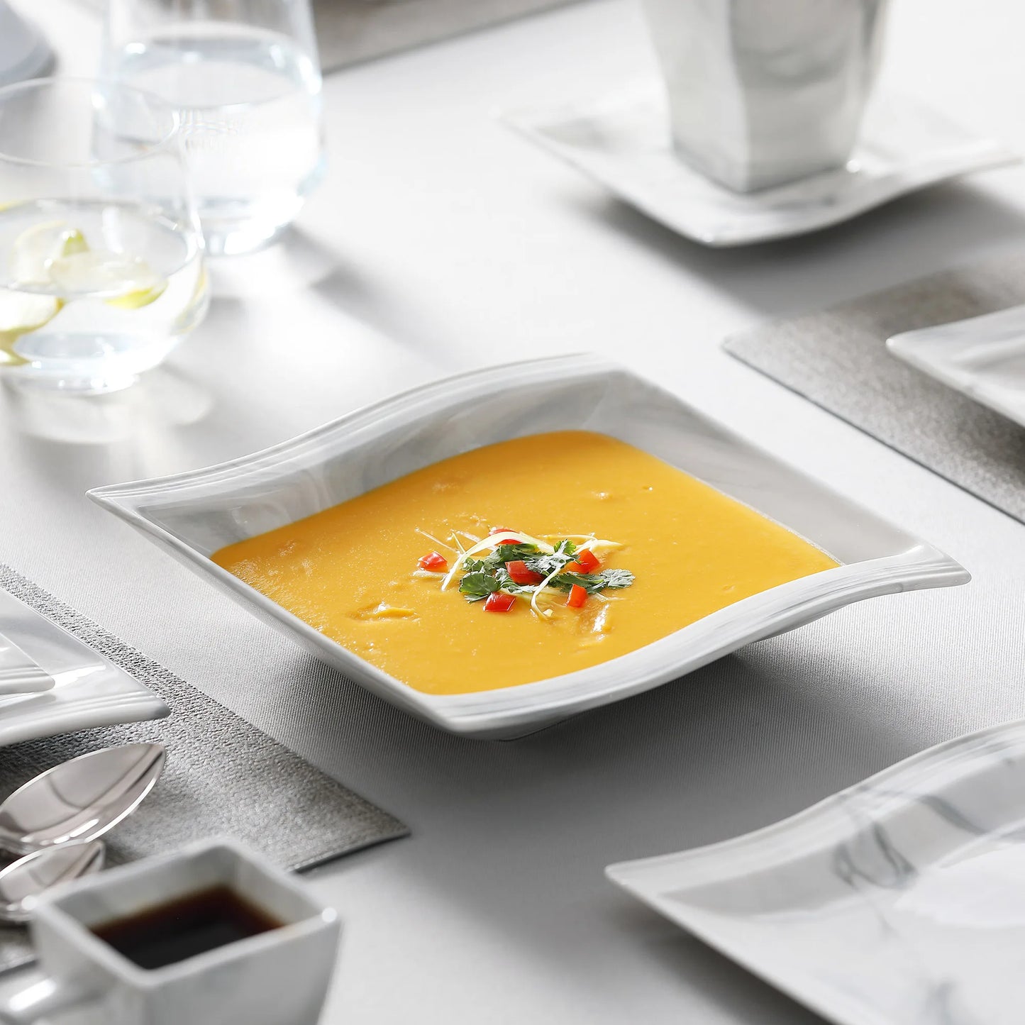 Marble Porcelain Dinnerware Set with 12*Dinner Plate