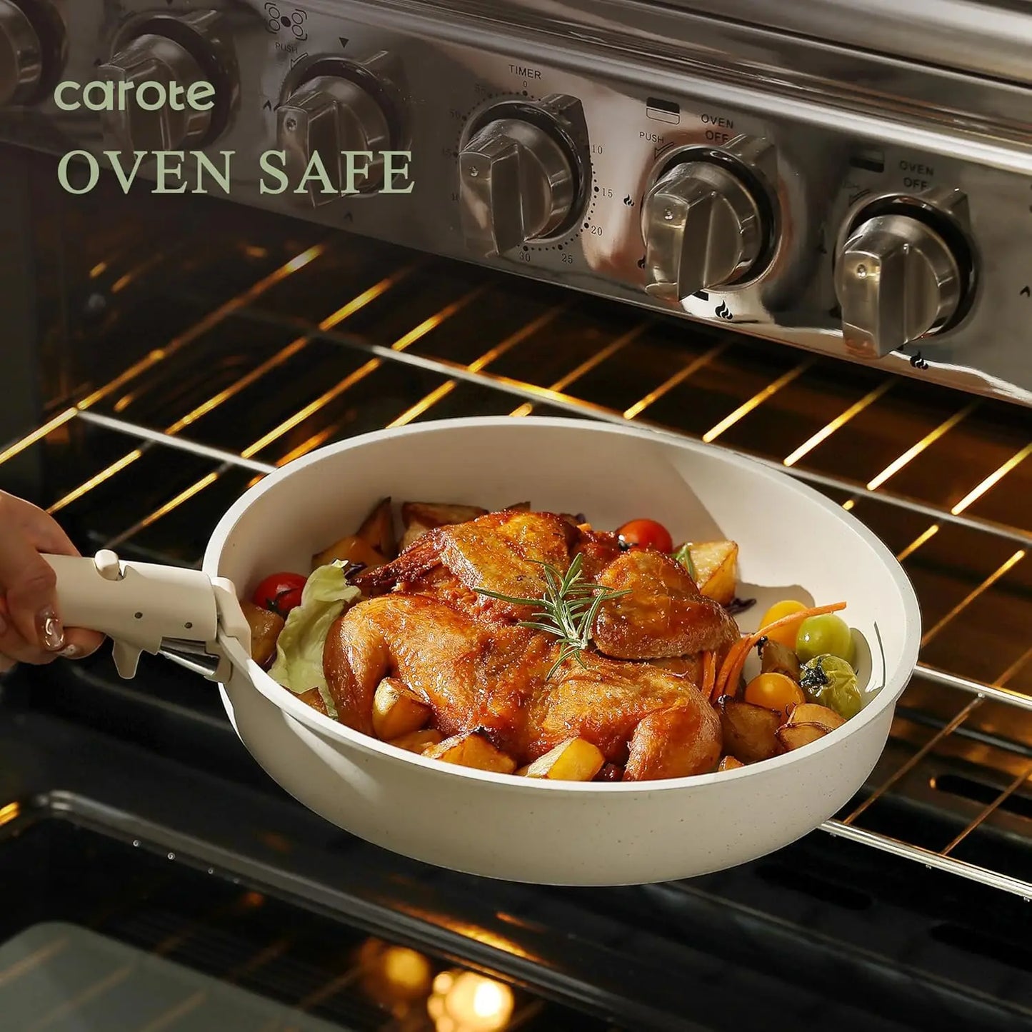 12pcs Pots and Pans Set, Nonstick Cookware Set Detachable Removable Handle