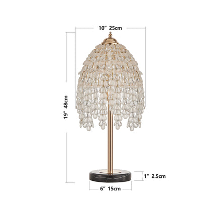 19" Elegant Crystal Table Lamp Vintage Waterfall Design/Crystal Shade