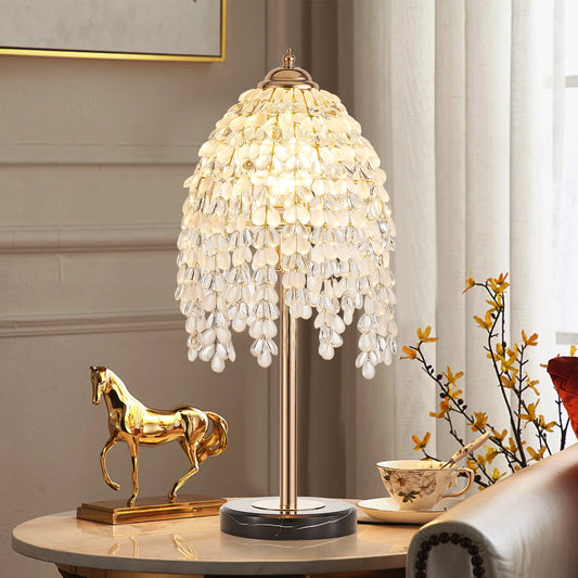 19" Elegant Crystal Table Lamp Vintage Waterfall Design/Crystal Shade