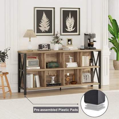 62 Inch High quality 8 Cube Storage Organizer, Rustic Wood