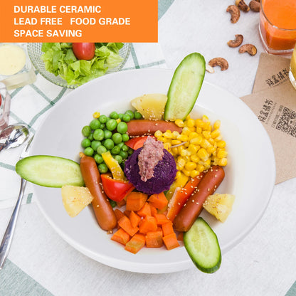 8" Pasta Bowls, 6 Pack set, Porcelain, Pasta Plates, Large Shallow