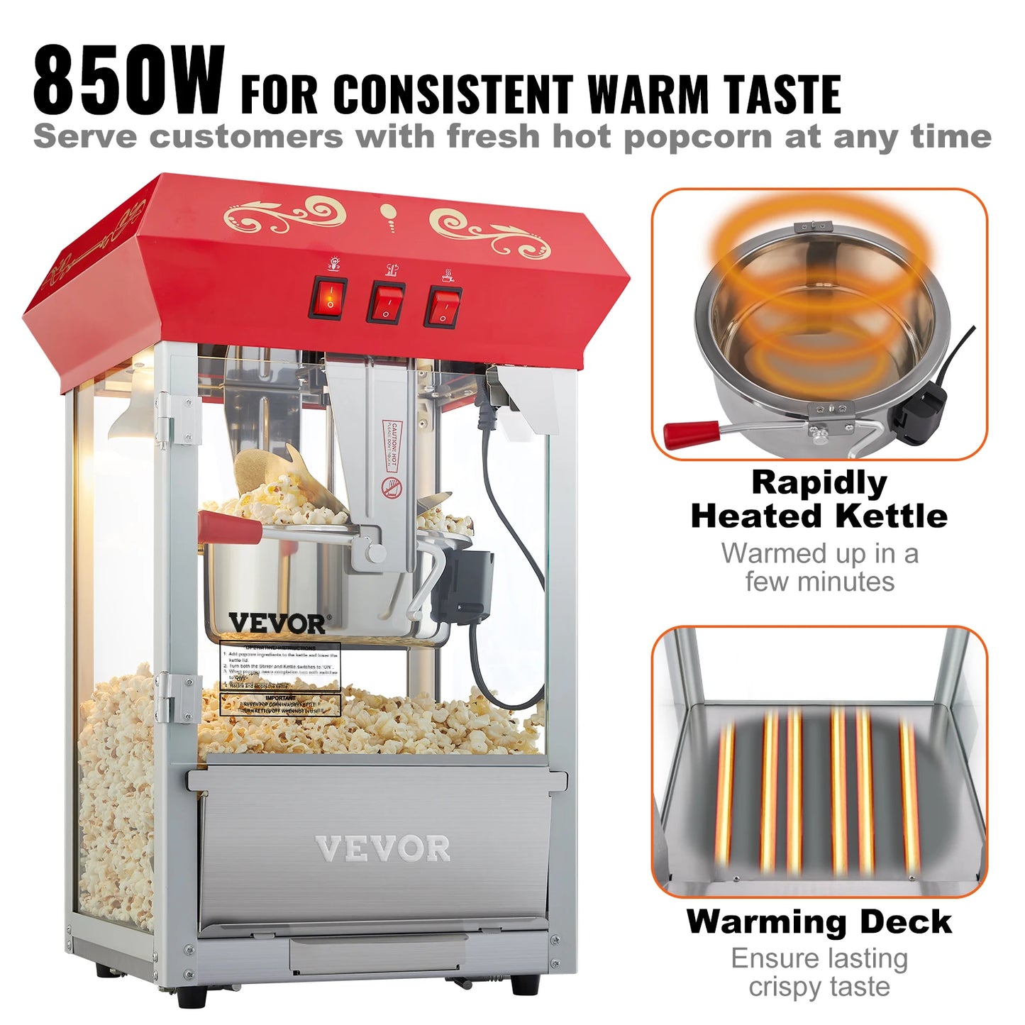 Electric Popcorn Maker Commercial Popper Machine Automatic