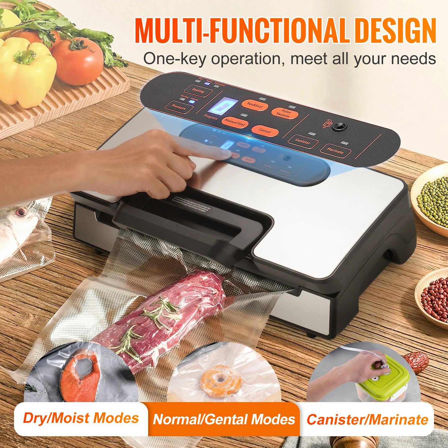 Vacuum Sealer Food Packaging Machine, Free 10pcs Vacuum bags