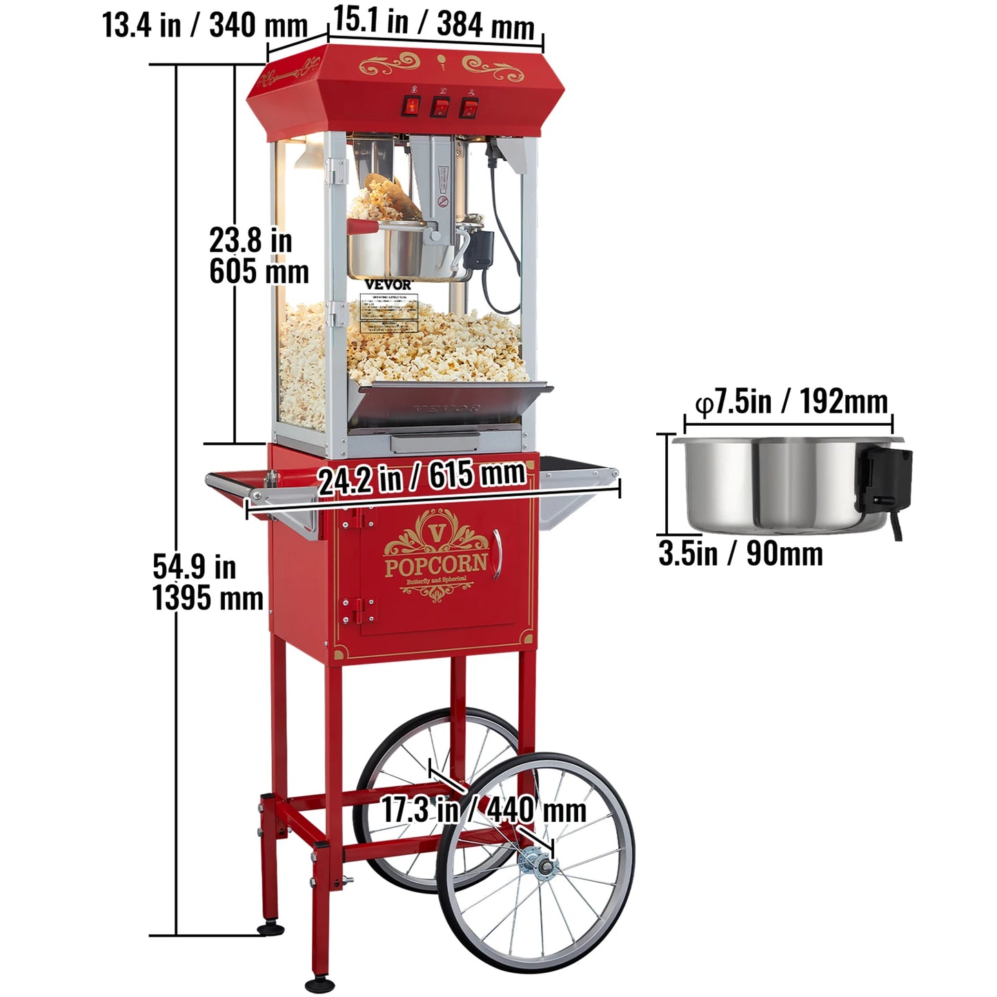 Electric Popcorn Maker Commercial Popper Machine Automatic
