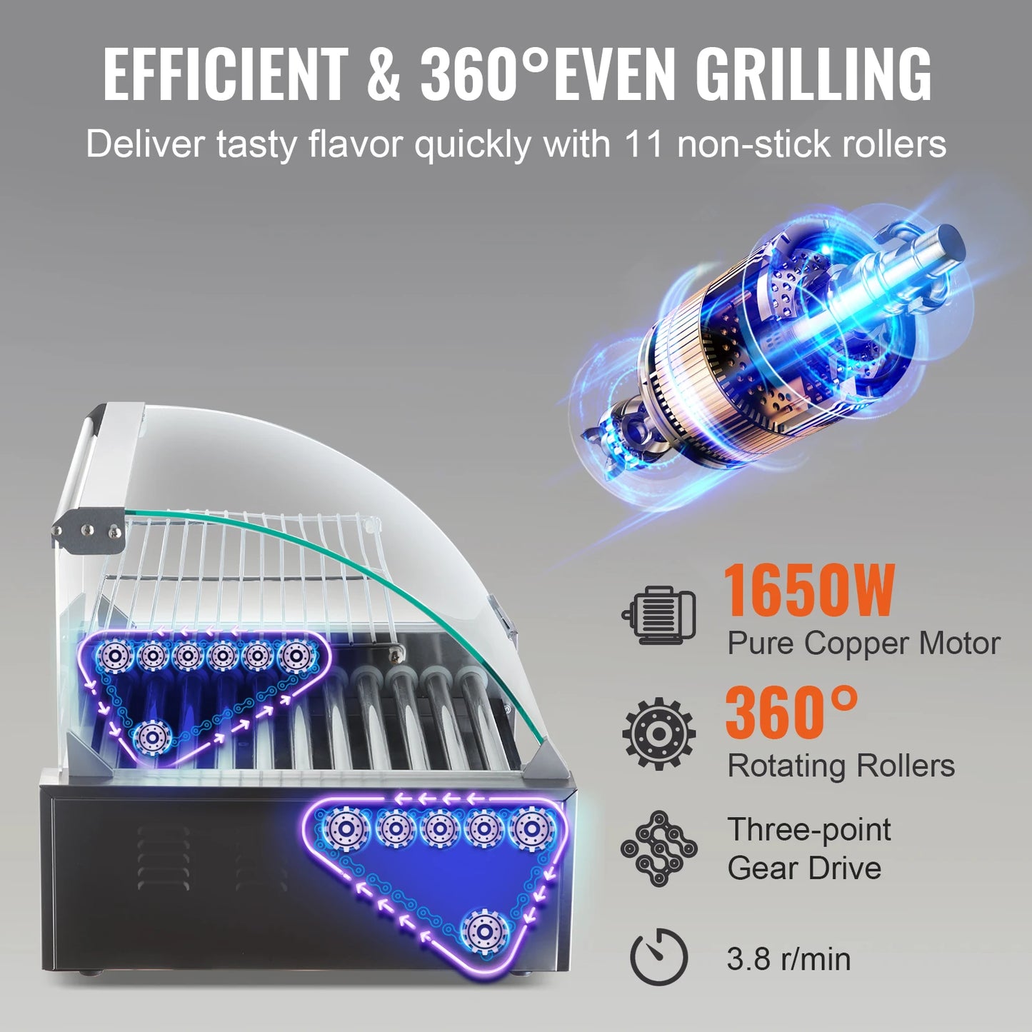 Hot Dog Roller Electric Machine Maker Barbecue Grill