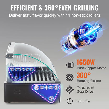 Hot Dog Roller Electric Machine Maker Barbecue Grill
