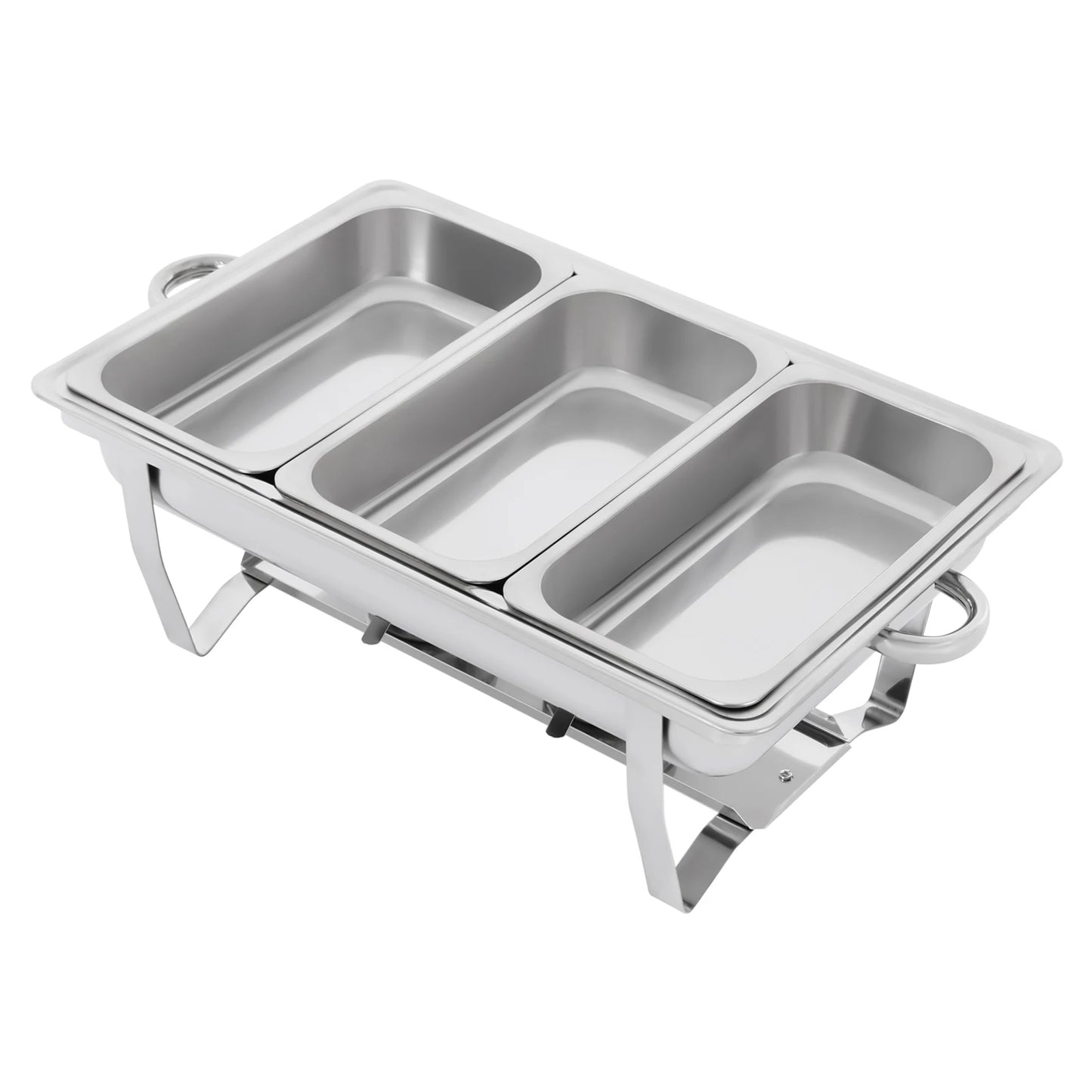 Catering Buffet Set 3 Grid Stainless Steel, Rectangular