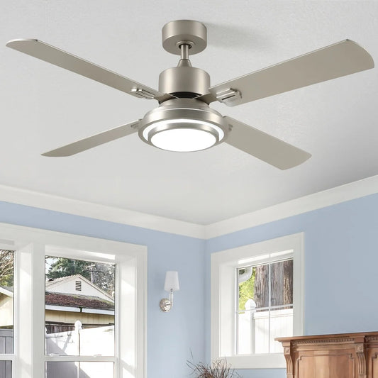 52 Inch Ceiling Fan, Quiet, Remote Control, Reversible Blades
