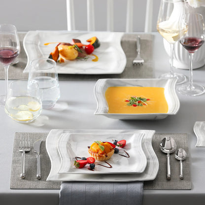 Marble Porcelain Dinnerware Set with 12*Dinner Plate